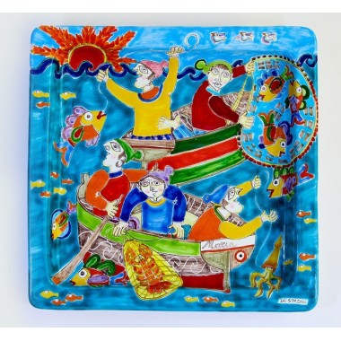 Squared Plate 37x37 DS 01 Fishermen Squared Plate 37x37 DS 01 Fishermen